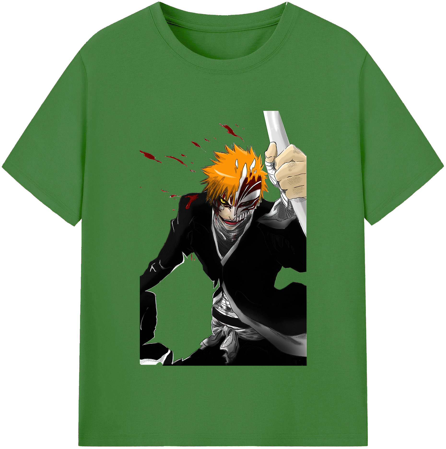 （画像用） ブリーチ 黒崎一護（くろさき いちご）BLEACH Kurosaki Ichigo レディースカジュアルプリントTシャツ（綿100％）